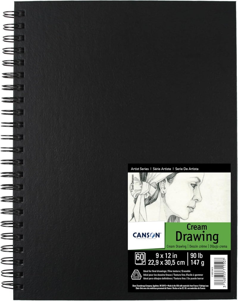 Canson Artist Series Field Drawing Book Side Wire Bound 9x12 inches 60 Sheets  Professional Art Paper for Marker Pen Ink Pencil - Image 1