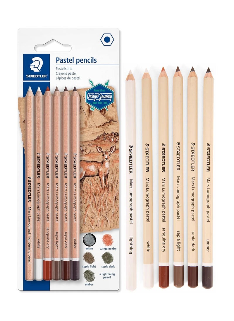 STAEDTLER 6-Piece Lumograph Pencils Pastel Colours  - Image 1