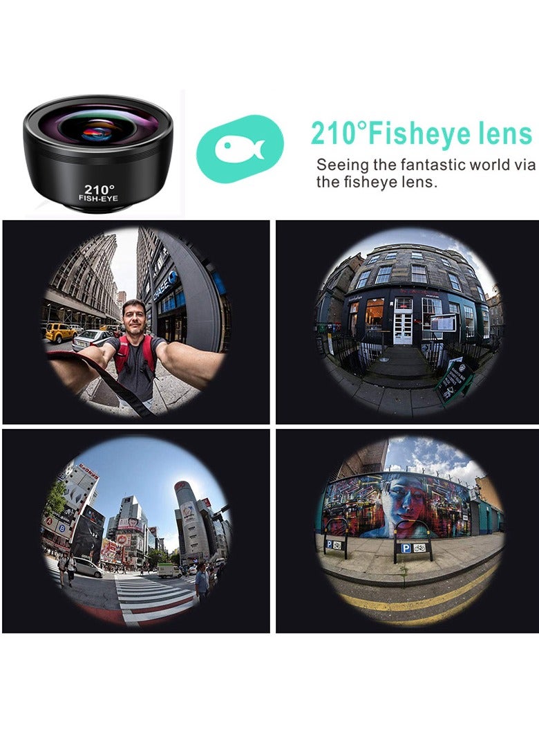 Generic Phone Camera Lens, 210 °Fisheye Lens + 120 °Wide Angle + 25X Macro + 2X Telephoto + Star Lens + CPL + 6 Kaleidoscope 7 in 1 Phone Lens Kit Compatible with iPhone/Samsung/Google Pixel etc  - Image 3