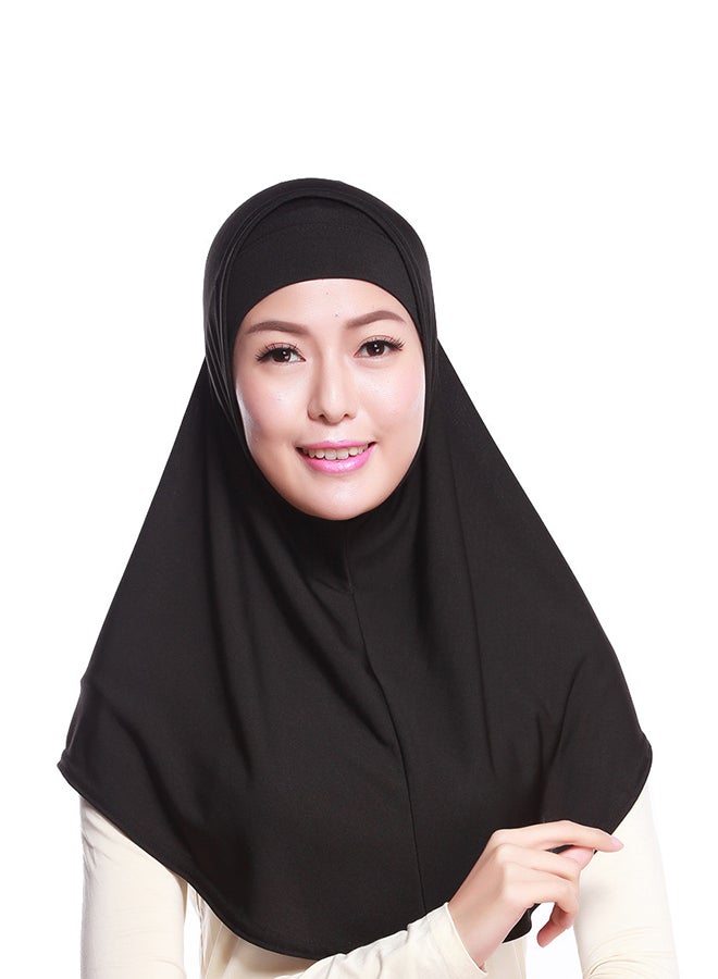 حجاب أسود قطعتان لتغطية الرأس مناسب للاستخدام اليومي والمؤمنات جميع المقاسات والأنماط
