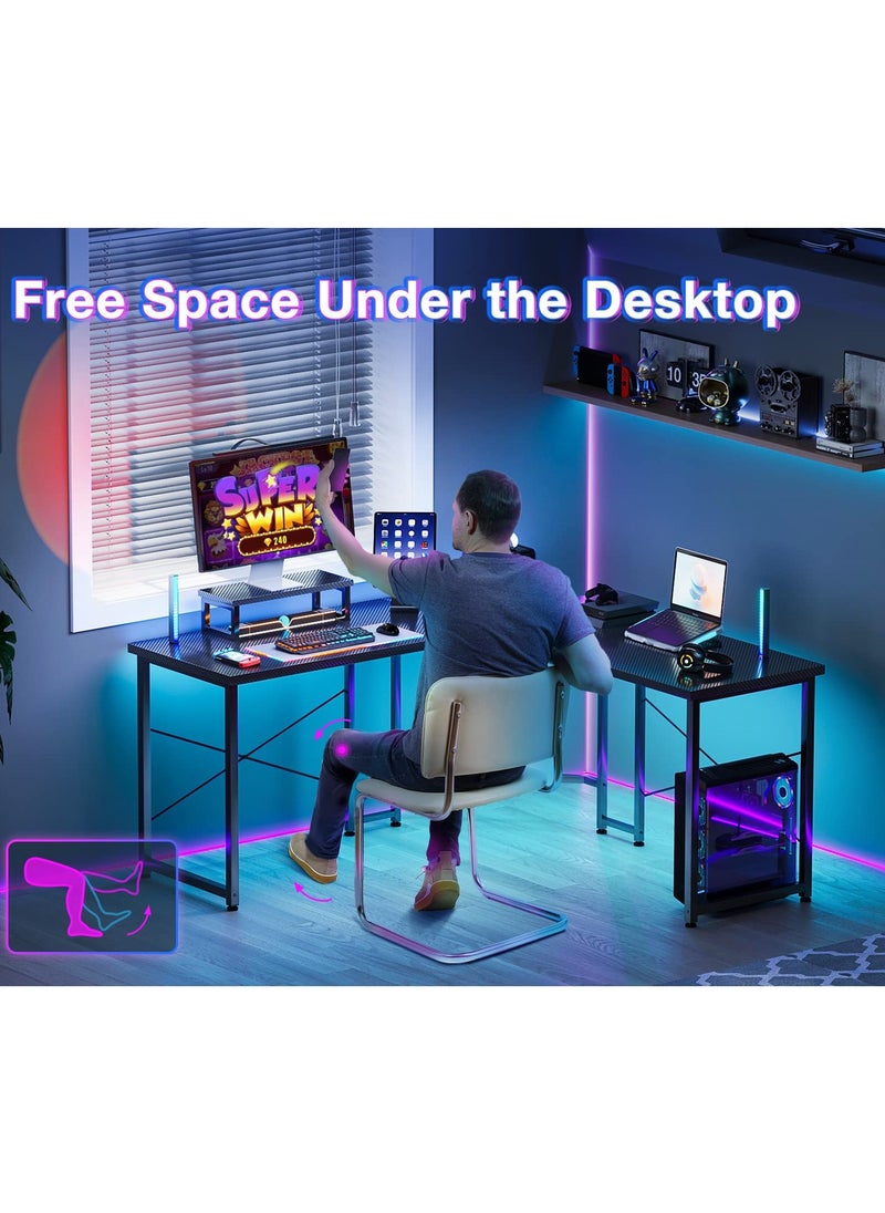 ACPLAY - L-Shaped Gaming Desk With Monitor Stand - Computer Desk For Home Office, Corner Desk Table, Sturdy Writing Workstation 50.4X18.9X29.9 Cm - Image 1