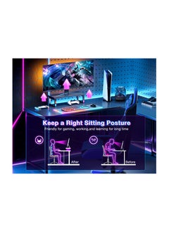 ACPLAY L-Shaped Gaming Desk With Monitor Stand - Computer Desk For Home Office, Corner Desk Table, Sturdy Writing Workstation 50.4X18.9X29.9 Cm  - Image 4