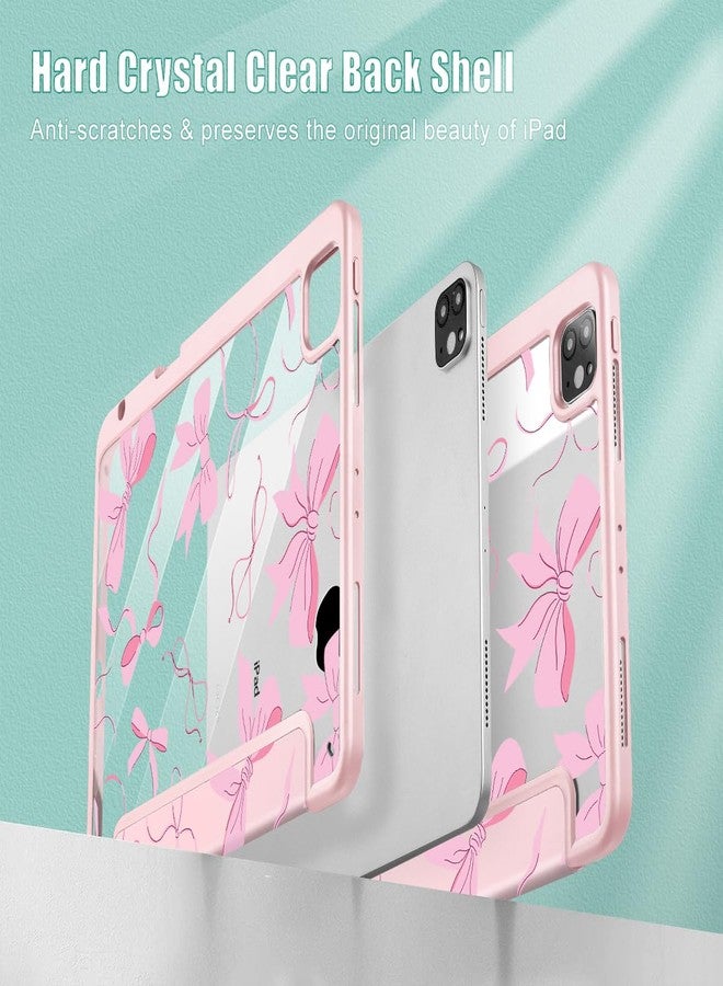 May Chen for iPad Pro 11 inch M2 4th Generation 2022, iPad Pro 11 3rd/2nd/1st Gen, Case with Transparent Shockproof Back Cover [Built-in Pencil Holder, Auto Sleep/Wake, Pink Bows P631 - Image 4