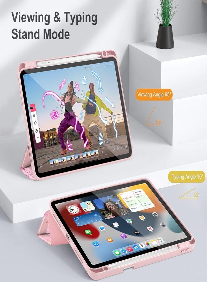 May Chen for iPad Pro 11 inch M2 4th Generation 2022, iPad Pro 11 3rd/2nd/1st Gen, Case with Transparent Shockproof Back Cover [Built-in Pencil Holder, Auto Sleep/Wake, Pink Bows P631 - Image 5