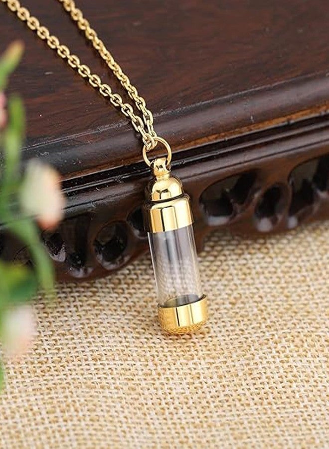 CartHome Vial necklace,Necklace,Girls locket,Suitable for Men and Women to Wear on a Daily Basis or for Special Occasions to Commemorate Loved Ones Can be Opened with a Small Bottle Pendant - Image 3
