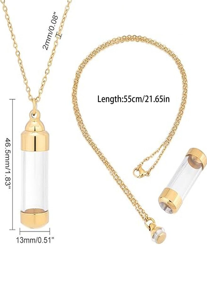 CartHome Vial necklace,Necklace,Girls locket,Suitable for Men and Women to Wear on a Daily Basis or for Special Occasions to Commemorate Loved Ones Can be Opened with a Small Bottle Pendant - Image 2
