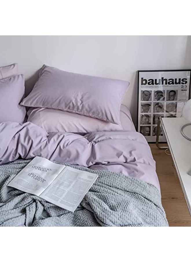llwoo Single Size Bedsheet Set T Pink Color Comforter 250 Thread Count Full Sheet Set 1 Fitted Sheet 1 Duvet Cover 2 Pillowcases 120*200+25cm  - Image 3