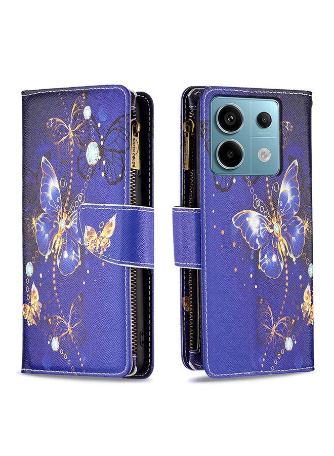 The Bros Case For Xiaomi Redmi Note 13 Pro 5G Colored Drawing Pattern Zipper Leather Phone Case