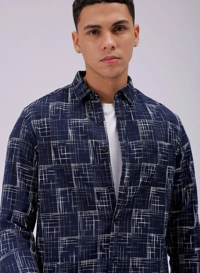 ذا انديان كراج كو Men Relaxed Fit Striped Full Sleeves Cutaway Collar Resort Wear Shirt
