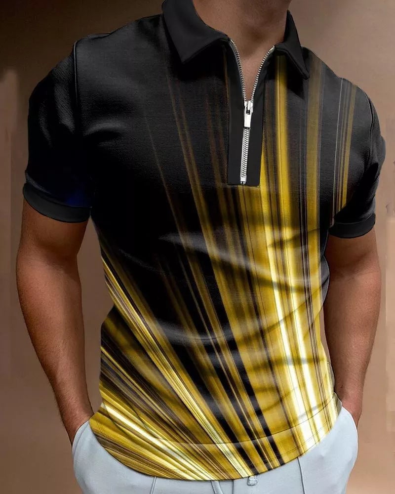 2022 new summer 3D digital printing men's clothing creative pattern sports zipper polo shirt on behalf of the hair 10 patterns XL - Image 3