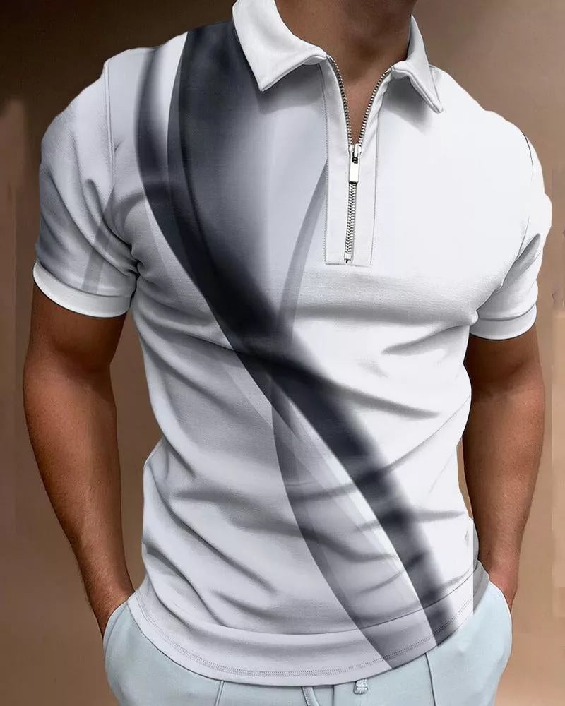 2022 new summer 3D digital printing men's clothing creative pattern sports zipper polo shirt on behalf of the hair 10 patterns XL - Image 4