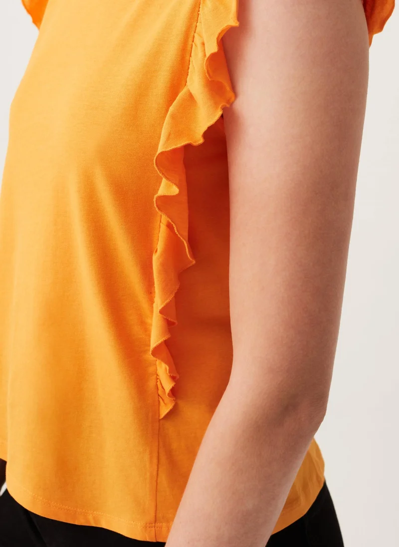 Ovs Ovs Cotton Tank Top With Frills