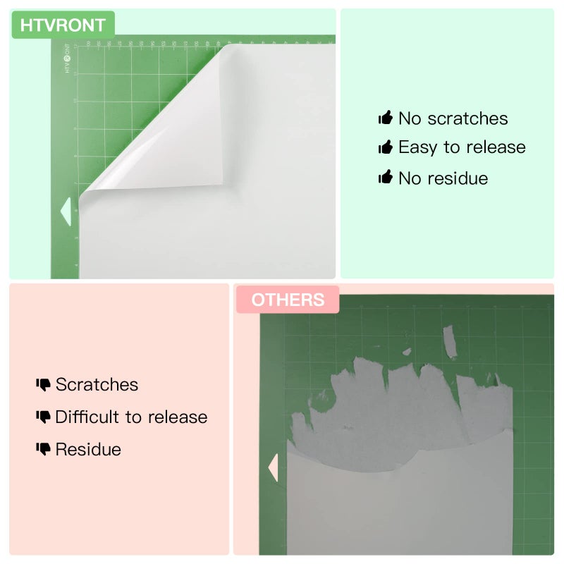 HTVRONT Standard Grip Cutting Mat, 3 Pack Cutting Mat 12x24 Compatible with Cricut Maker 3/Maker 4/Maker/Explore 3/4/Air 2/One, Standard Adhesive Sticky Quilting Cutting Mats Replacement Accessories - Image 5