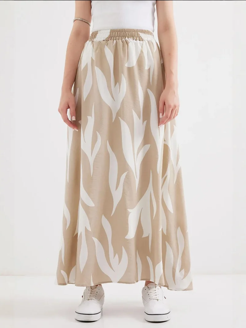 بيغ دارت تنورة ماكسي بنقوش بارزة وخصر مطاطي