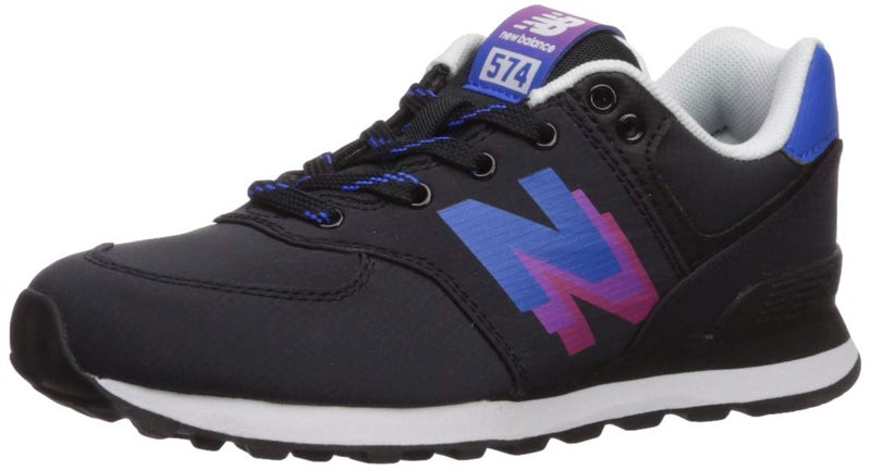 New Balance Kids 574 V1 70s Racing Laceup Sneaker BlackVivid Cobalt 3 Wide