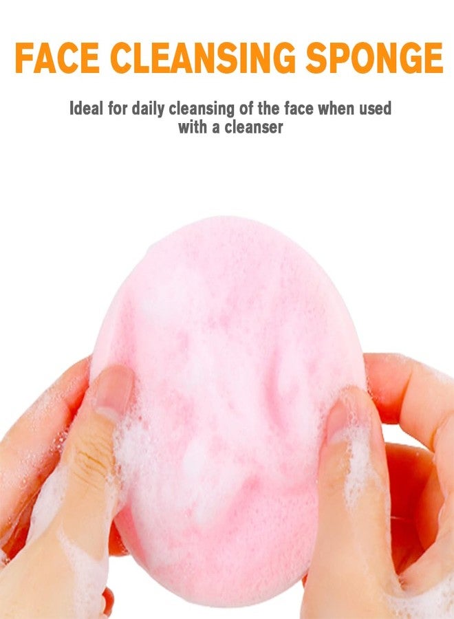 FITINI Facial Sponge Compressed Makeup Remover 120 Count Wash Pads Round Soft Face Cleansing Sponges for Woman Exfoliating Mask,Makeup Removal,Spa Cleaning,Pink - Image 4