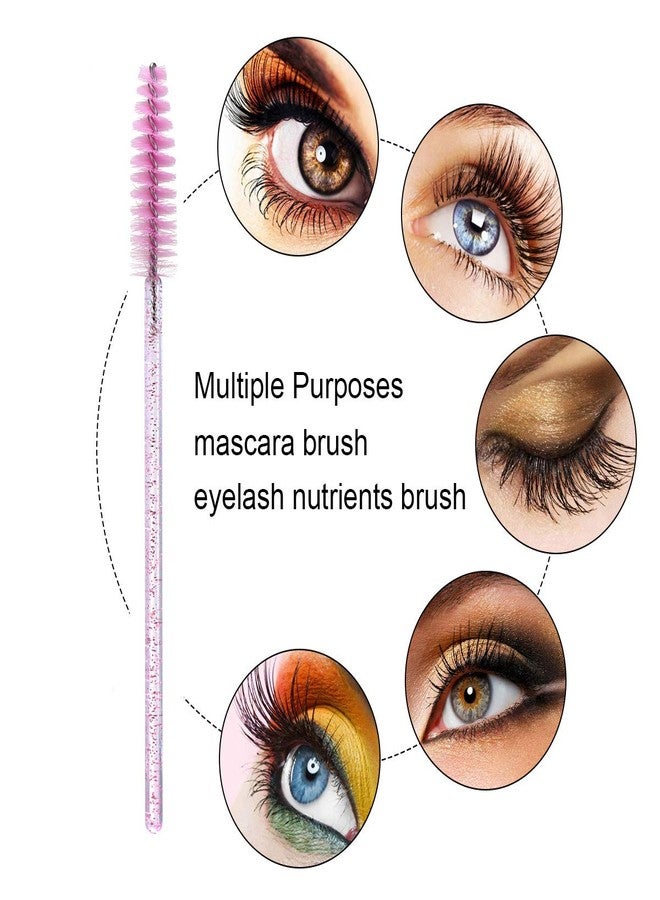 Elisel 100 PCS Disposable Mascara Brushes Crystal Eyelash Brushes Mascara Wands Applicator Eyelash Extensions Makeup Tools Eyebrow Brush (Pink) - Image 4