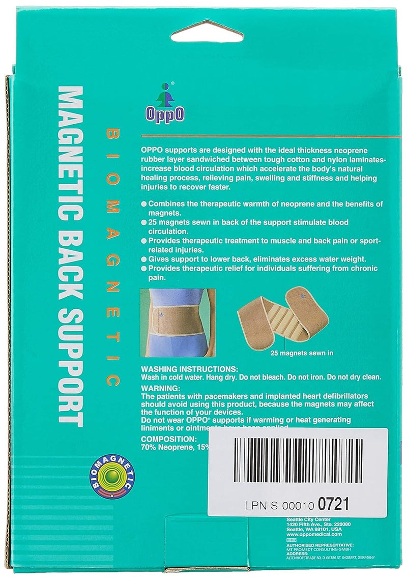 OPPO Biomagnetic Back Support Lower Back Pain Relief Posture Support 25 Magnets for Blood Circulation One Size 2346 Neoprene for Warmth Comfort - Image 3