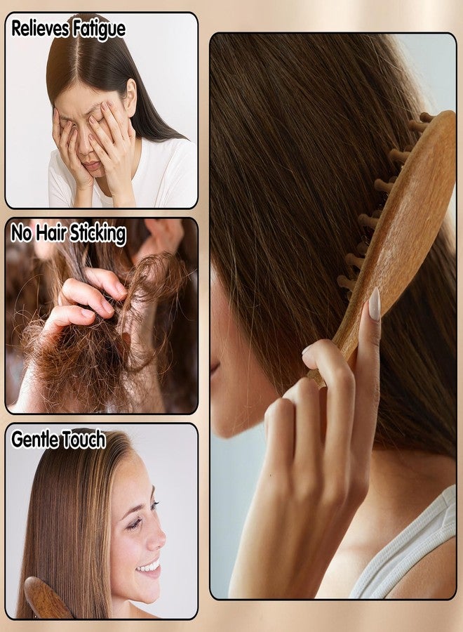 CYUXING 2Pcs Loc Brush for Dreads, Golden Sandalwood Lock Brush with Wide Teeth for Scalp Massage, Gentle Detangling on Hair, Comfort Grip Handle for Fatigue Relief - Image 5