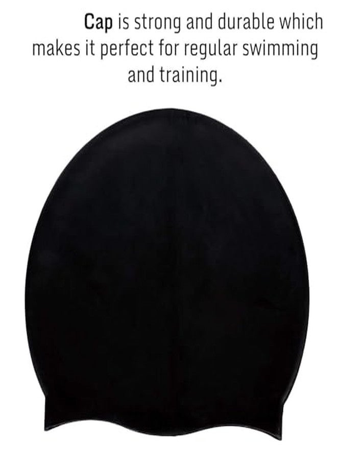 ENCANTO Silicone Swim Cap, Waterproof Black Swimming Cap For Men, Women, Boys & Girls - Image 5