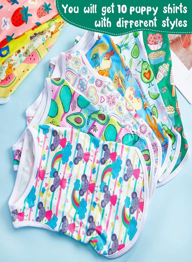 Saintrygo 10 Pcs Lovely Puppy Shirts Print Dog Clothes Breathable Summer Pet Cartoon Dog Shirt Clothes Sweatshirt for Puppy Cartoon Shirt Sweatshirt to Cat(X-Large) - Image 4