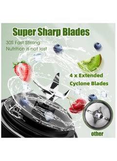 LBMT Portable Blender 500ml, 4 Stainless Steel Blades, 300 Watt for Shakes and Smoothies Juice Waterproof Blender, USB Rechargeable, With Travel Lid and Straw  - Image 3