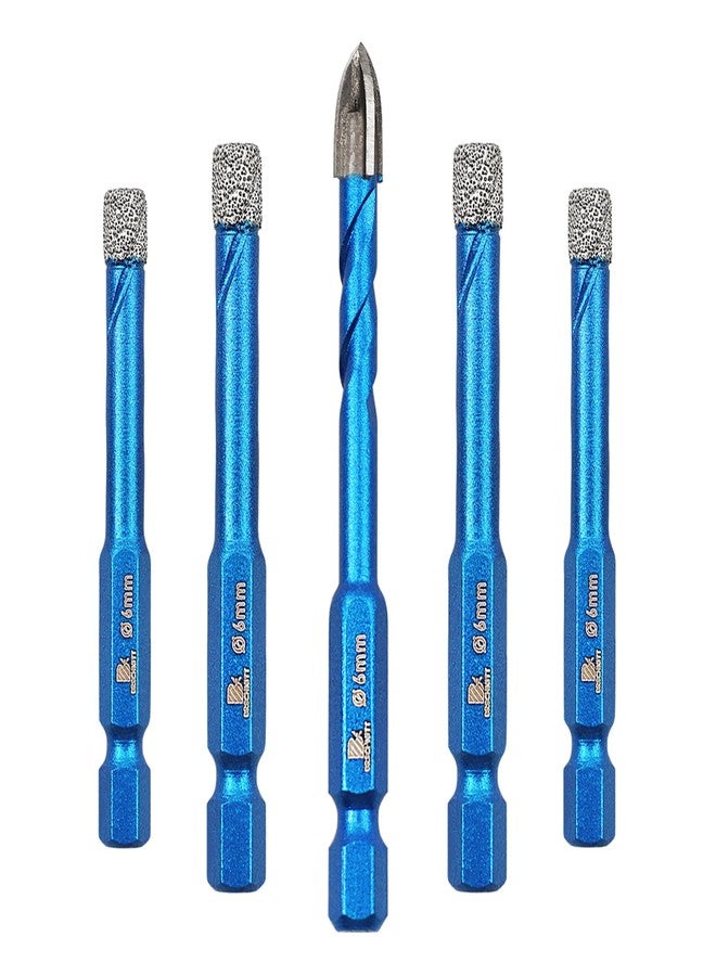 BRSCHNITT Diamond Drill Bit - BRSCHNITT 1/4 inch Masonry Drill Bits Set for Porcelain Tile Ceramic Stone Granite Marble,Hex Shank Diamond Hole Saw Drill Bit(5pcs/Pack). - Image 1