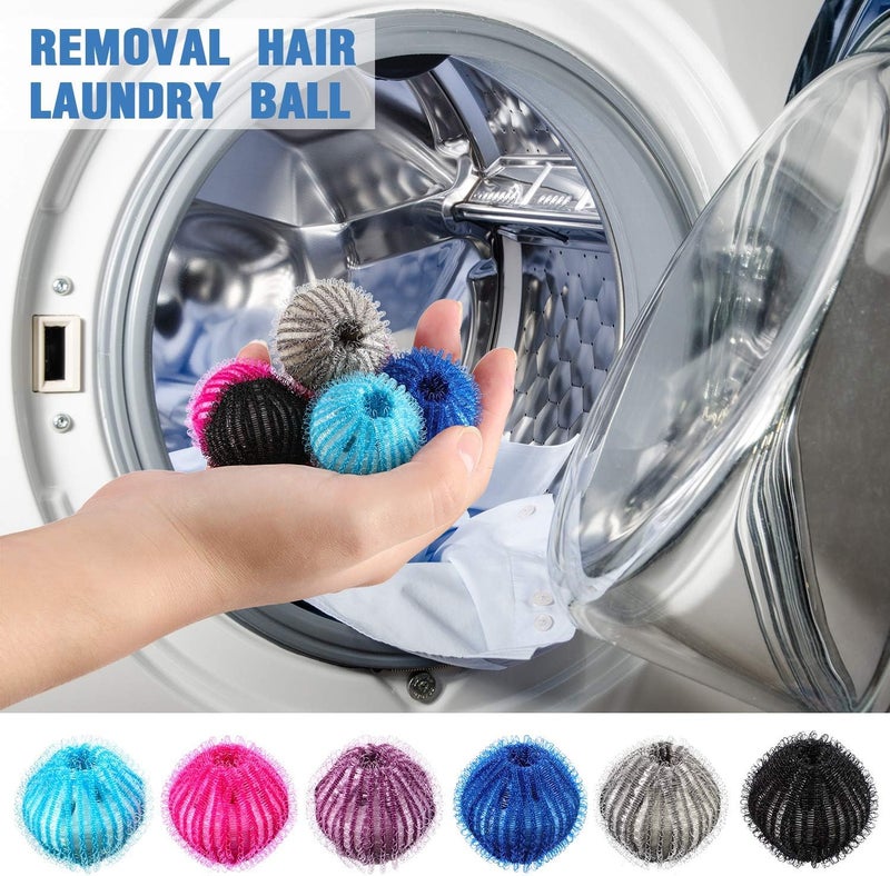 كاست ويف 12 كرة لإزالة شعر الحيوانات الأليفة قابلة لإعادة الاستخدام للغسالة – فعالة في التقاط شعر الكلاب والقطط، وإزالة القطن الزائد، وتنظيف الملابس – كرات متعددة الألوان متينة لرعاية الأقمشة والحفاظ على نضارتها - Image 2
