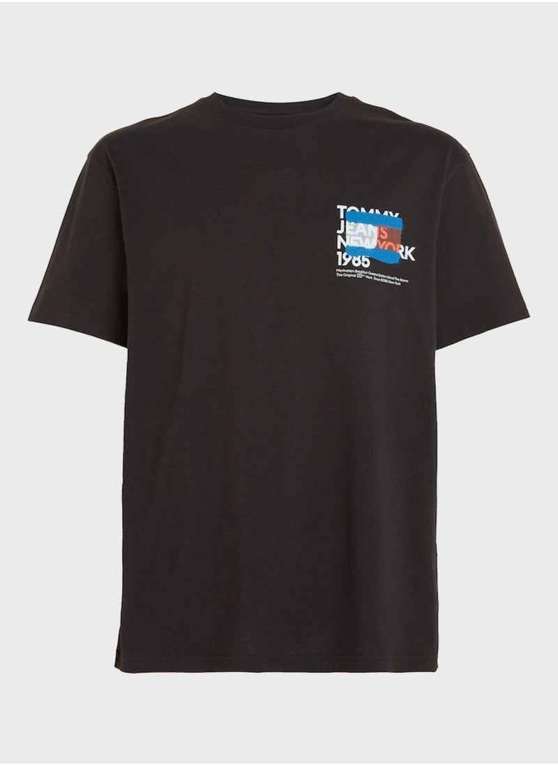TOMMY JEANS - Graffiti Flag Crew Neck T-Shirt - Image 1