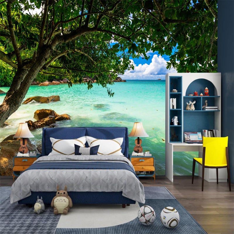 FLFK Wall Murals Peel and Stick Tropical Beach 1417x984 SelfAdhesive Wallpaper Large Poster Sticker for Bedroom Living Room Decor - Image 2