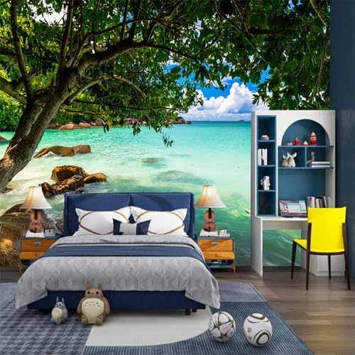 FLFK Wall Murals Peel and Stick Tropical Beach 1417x984 SelfAdhesive Wallpaper Large Poster Sticker for Bedroom Living Room Decor - Image 1