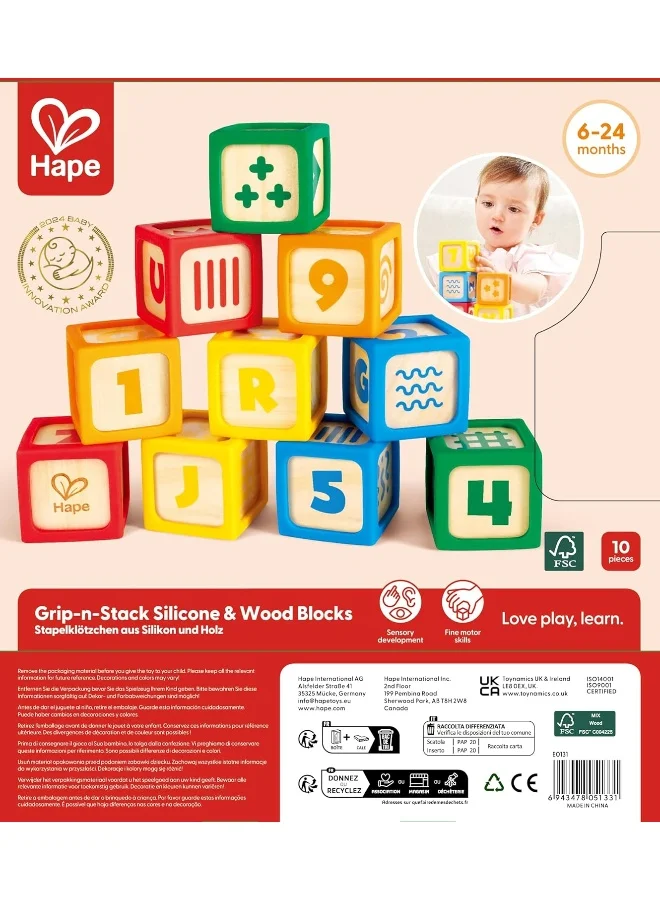 Hape Abc Tiles 10-Piece Wooden Building Blocks Set Building Blocks From 6 Months