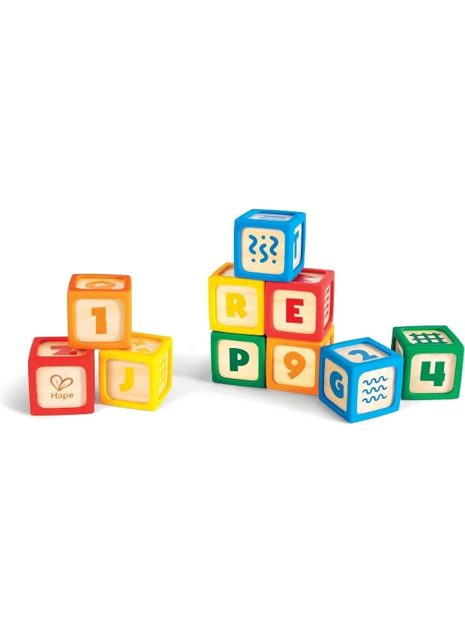 Hape Abc Tiles 10-Piece Wooden Building Blocks Set Building Blocks From 6 Months
