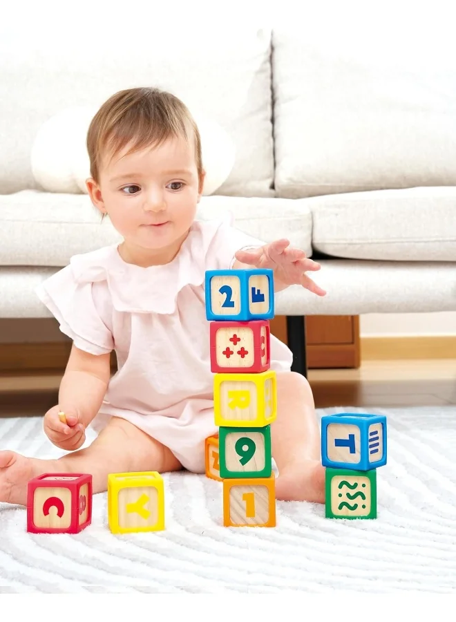 Hape Abc Tiles 10-Piece Wooden Building Blocks Set Building Blocks From 6 Months