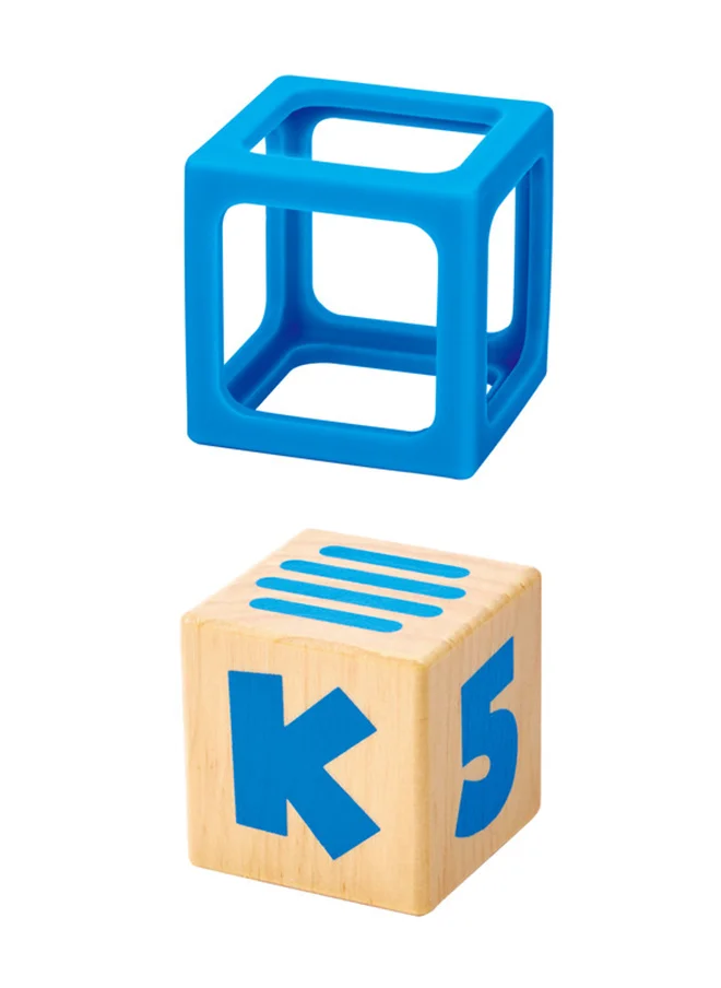 هيب Hape- Educational Grip-n-Stack Silicone & 10pcs Wood Blocks with numbers and patterns