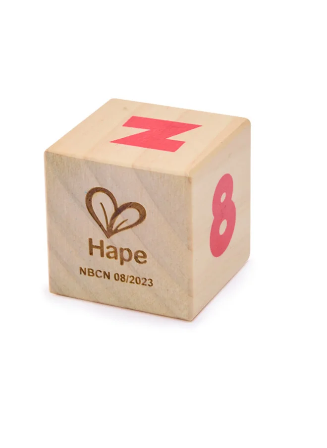 هيب Hape- Educational Grip-n-Stack Silicone & 10pcs Wood Blocks with numbers and patterns