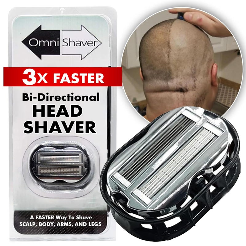 OmniShaver Premium Omnishaver BiDirectional Shavers for Men  Women  3x Faster Than Disposable Razors  Smooth and Safe  SelfCleaning SelfSharpening Razor Blades for Shaving Head Legs Arms Body Black
