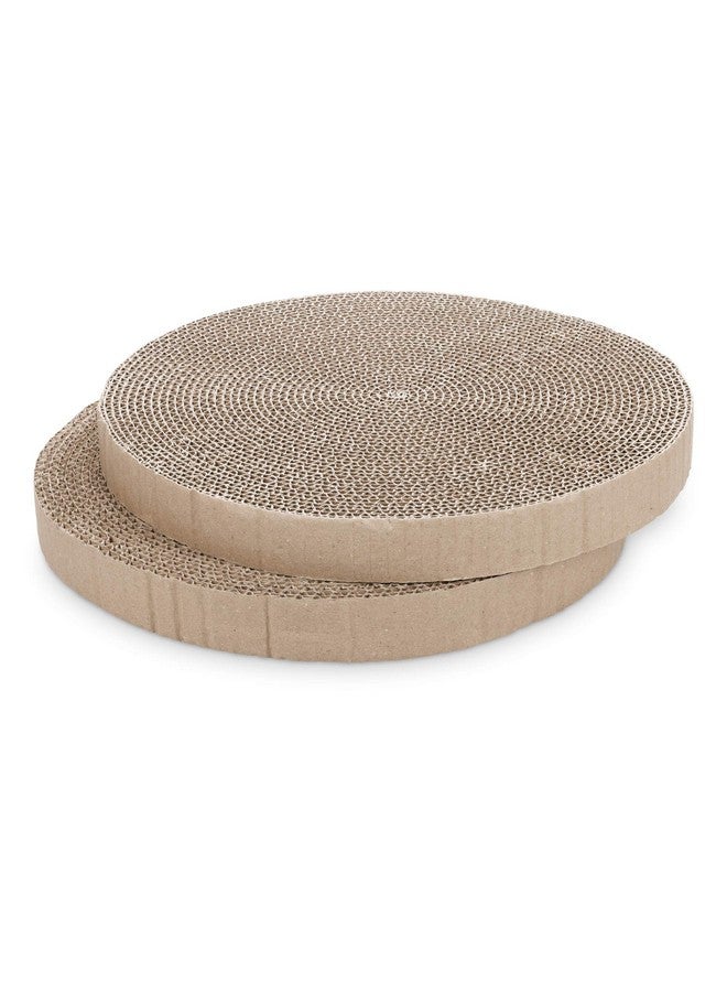 Navaris Round Cat Scratcher Pads (Pack Of 2)  13 3/8" Diameter X 1 3/8" High (34 Cm X 3.5 Cm)  Refills For Navaris Cardboard Cat Scratcher Bed 52414 - Image 1
