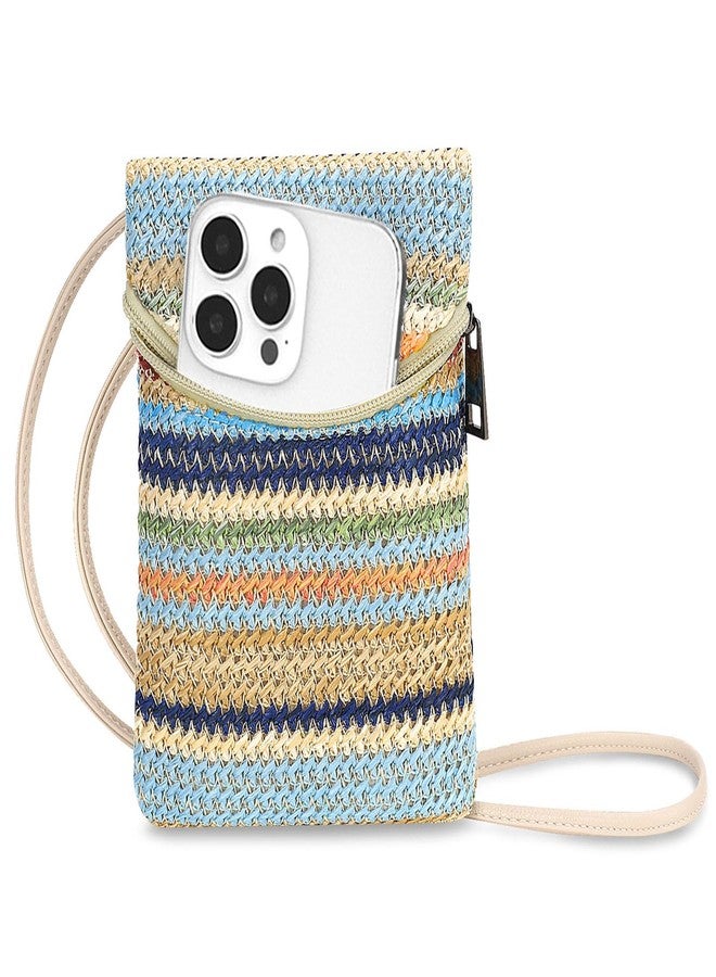 BBORGDC Straw Crossbody Phone Bag for Women, Small Woven Cell Phone Purse with Zipper, Lightweight Summer Mini Crossbody for Vacation, Travel & Everyday - Image 1