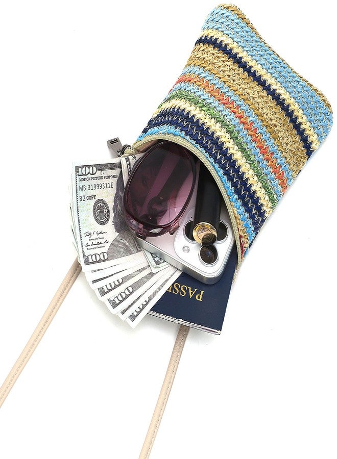 BBORGDC Straw Crossbody Phone Bag for Women, Small Woven Cell Phone Purse with Zipper, Lightweight Summer Mini Crossbody for Vacation, Travel & Everyday - Image 3