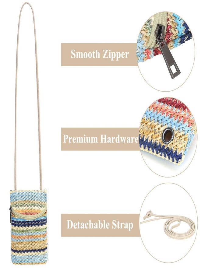 BBORGDC Straw Crossbody Phone Bag for Women, Small Woven Cell Phone Purse with Zipper, Lightweight Summer Mini Crossbody for Vacation, Travel & Everyday - Image 5