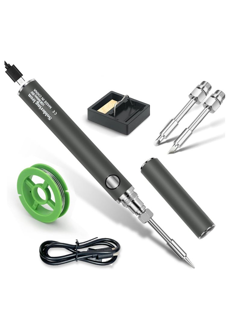 Excefore Soldering Iron Kit, Cordless Soldering Iron Tool Kit, Portable Adjustable Temperature Electronic Welding Tool Pen with 3 Interchangeable Tips for Home Appliance Repair - Image 1