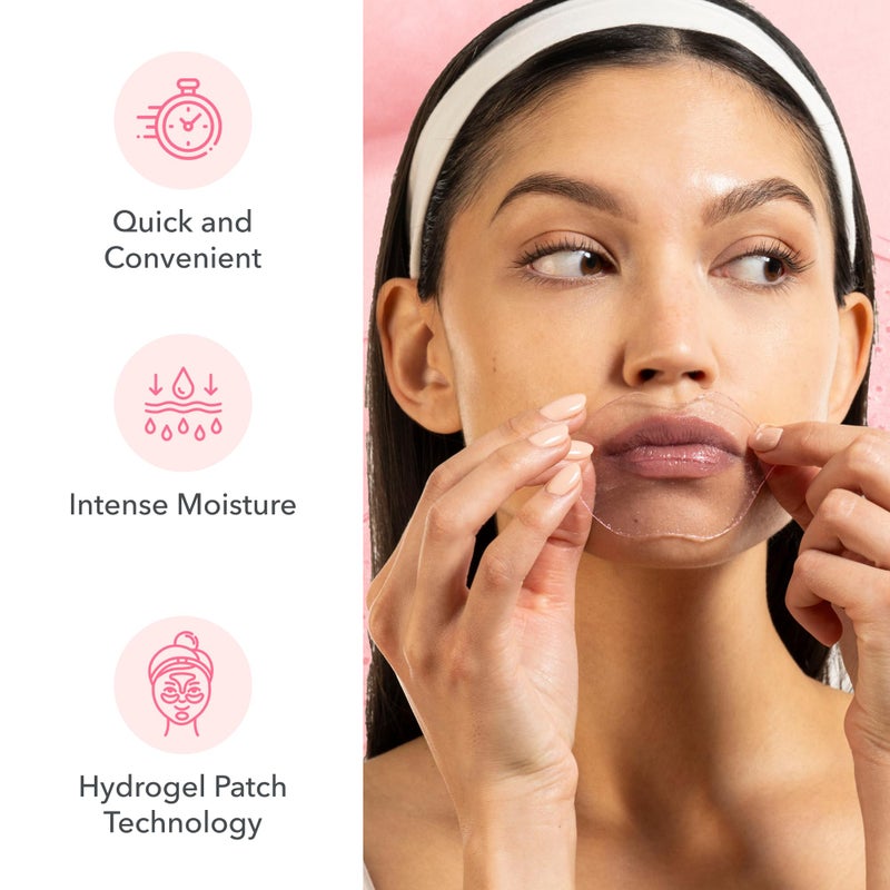 Patchology Serve Chilled RosÃ© Gel Lip Mask â€“ Hydrating Mask with Resveratrol & Hyaluronic Acid for Soft Feel, Plumping & Moisture â€“ Strawberry Scented, Solution for Dry or Chapped Lips, 5 Count - Image 5