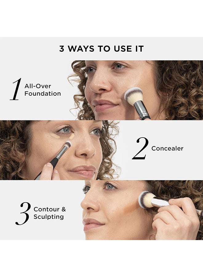 IT Cosmetics Heavenly Luxe Complexion Perfection Brush #7 - Dual-Ended Premium Makeup Brush For Foundation Concealer & Contour, Ultra-Soft Synthetic Fibers, Airbrush Finish, Pro-Hygienic, Cruelty-Free - Image 5