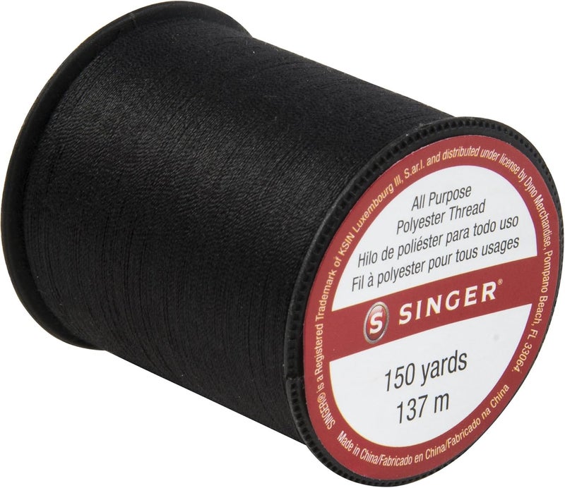 SINGER 60110All Purpose Polyester Thread, 150 Yards, Black - Image 3
