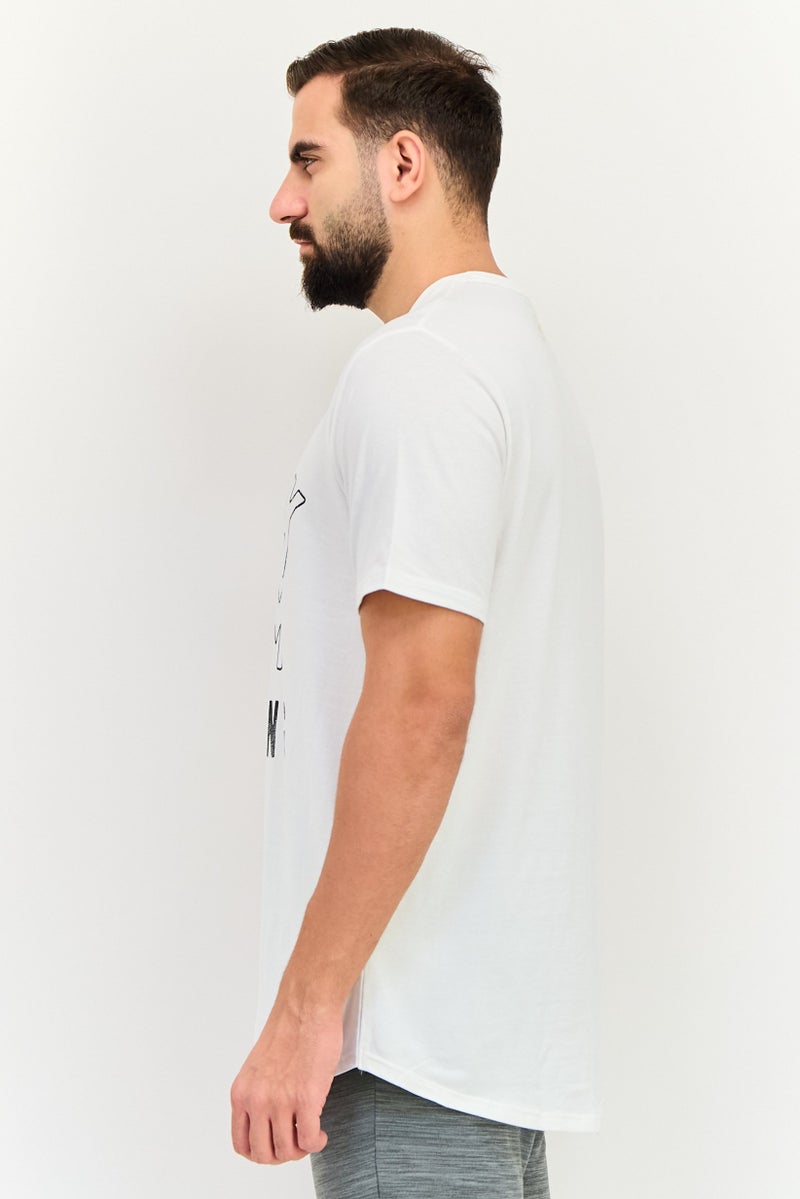 UNDER ARMOUR تي شيرت رجالي فضفاض بأكمام قصيرة للخارج، أبيض - Image 2