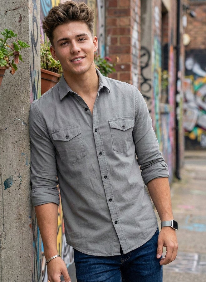 BADLAND Men Classic Casual Shirt - Image 1