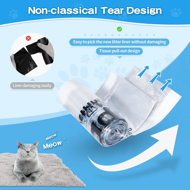 Zuqqony Litter Box Liners 100 Count - Compatible with Litter Robot 4 & 3, Leak-Proof Drawstring Waste Bags, Pre-Separated Clear Design (25.8" x 21"), Odor Control - Image 5