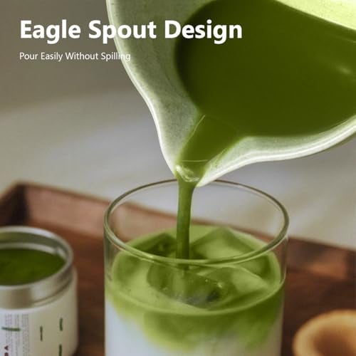 Domaci Matcha Whisk Set, 7 Pcs Japanese Matcha Kit Includes Matcha Bowl with Spout, Bamboo Whisk, Chasen Holder, Stainless Sifter, Scoop and Rest, Tea Towel, Matcha Tea Set Gift for Family/Friend - Image 2