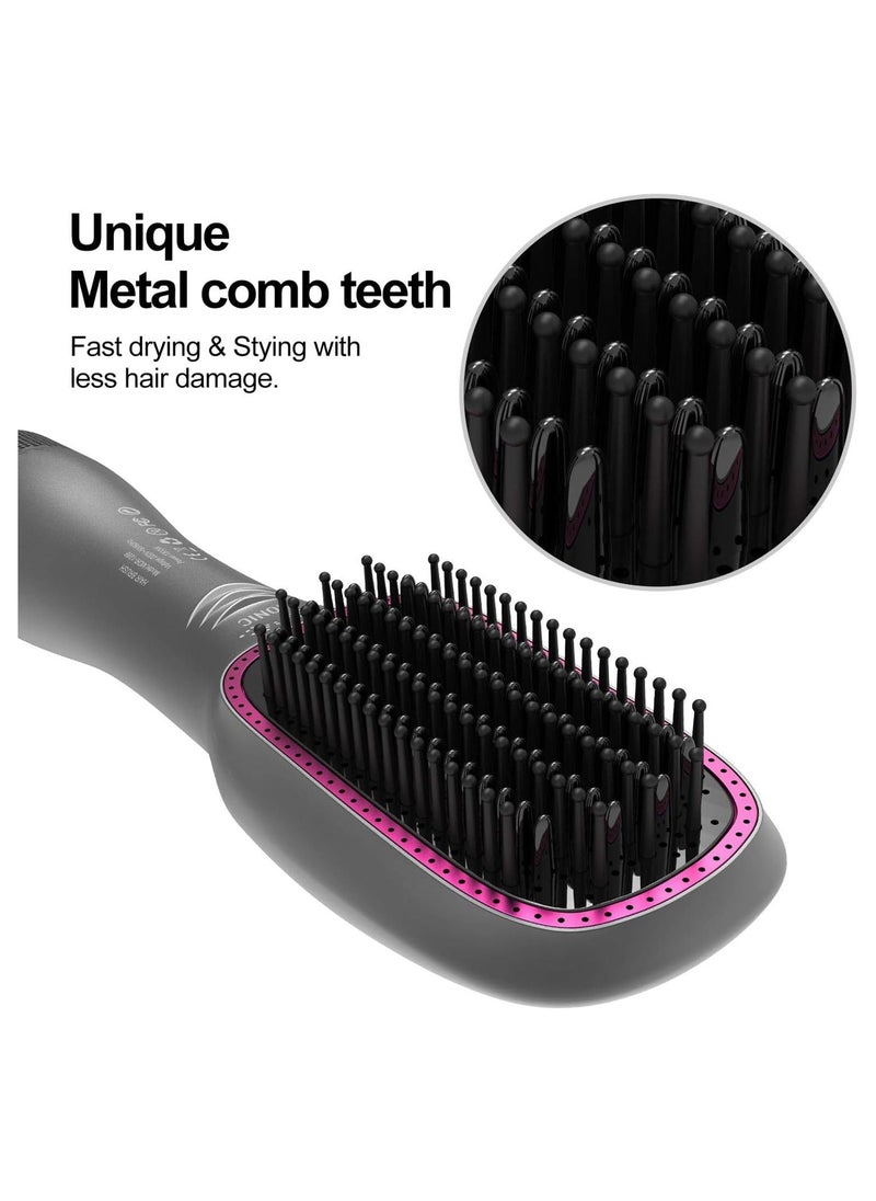 RUKYU - 3 In 1 Hair Dryer Brush & Straightener Brush, Professional 1200W Powerful Ceramic Tourmaline Ionic Hot Air Brush, 3 Heat/2 Speed Settings One Step Hair Dryer And Styler For All Hair Types - Image 1